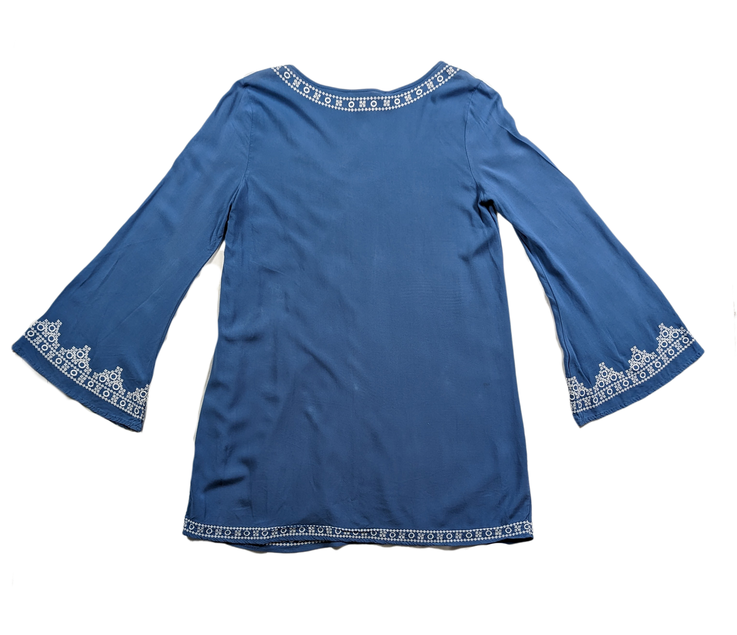 Lovestitch Blue Embroidered Mini Dress  The bell sleeves add style and flair.DressesLovestitch Blue Embroidered Mini DressLovestitch Blue Embroidered Mini Dress