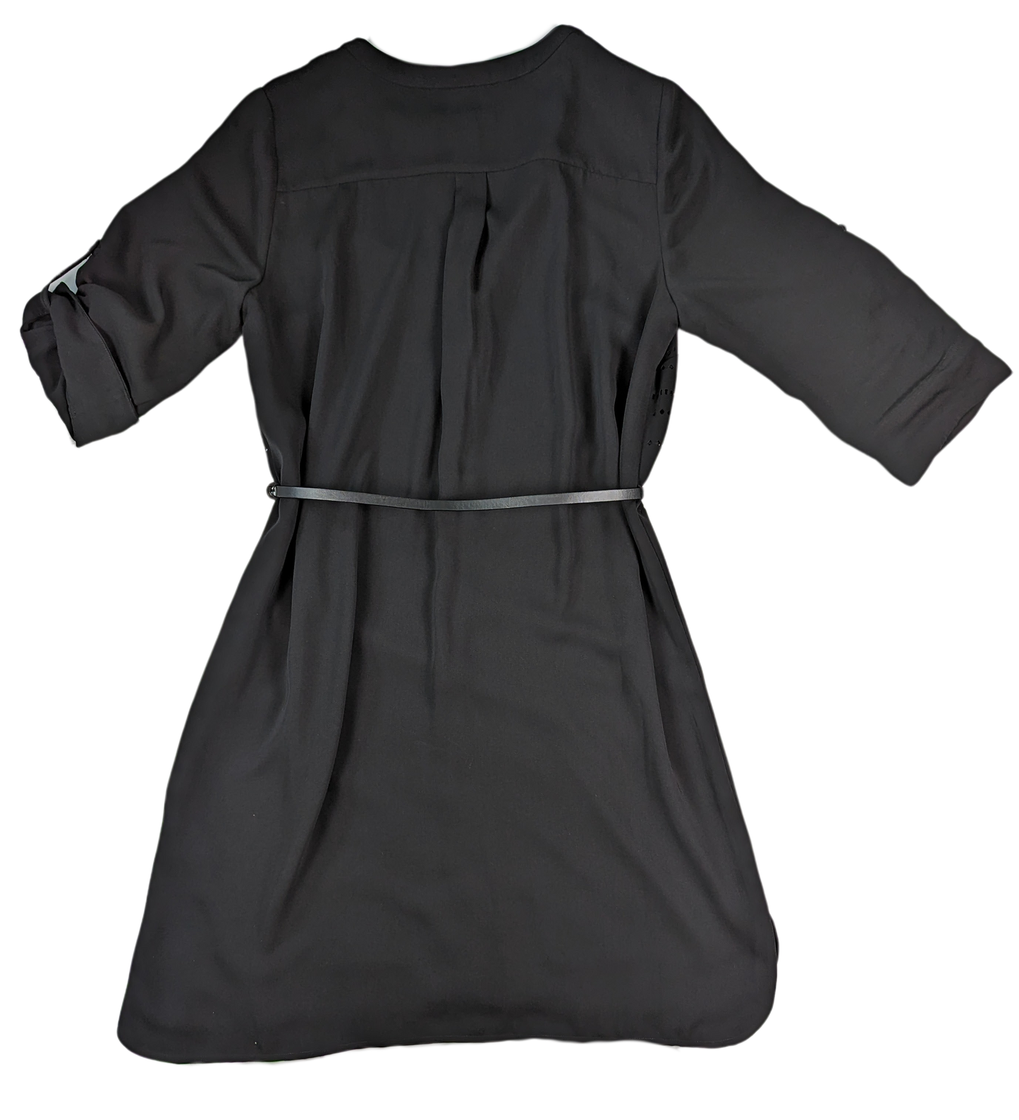 White House Black Market Shirt Dress with laser-cut bodice This stylish White House/Black Market shirt dress is perfect for any occasion. Its laser cut bodice adds a unique edge to the classic black design, while the belted White House/Black Market Shirt DressDresses