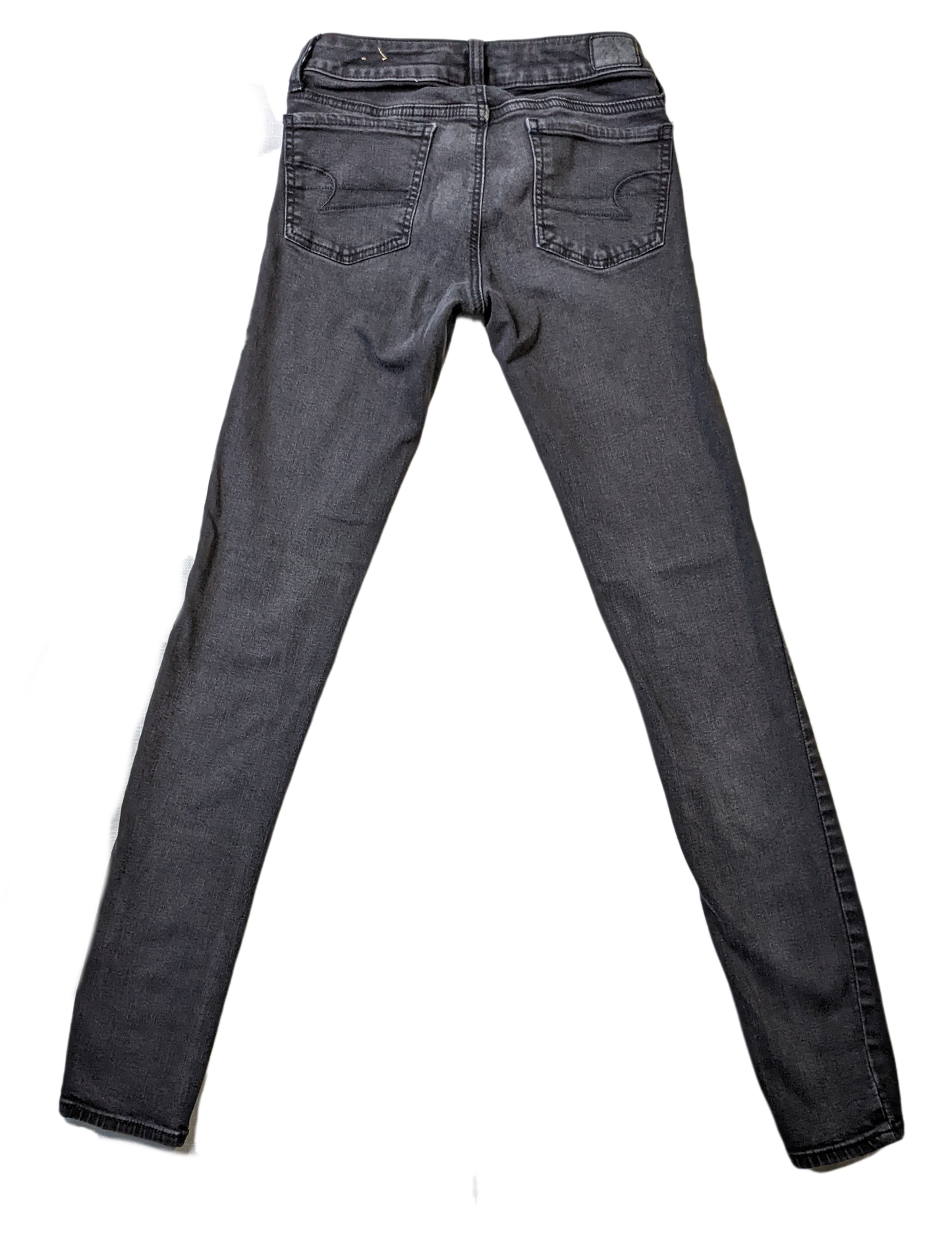 American Eagle Skinny Super Stretch Black Denim JeanSuper Stretch and Super Skinny.  Also, super long!