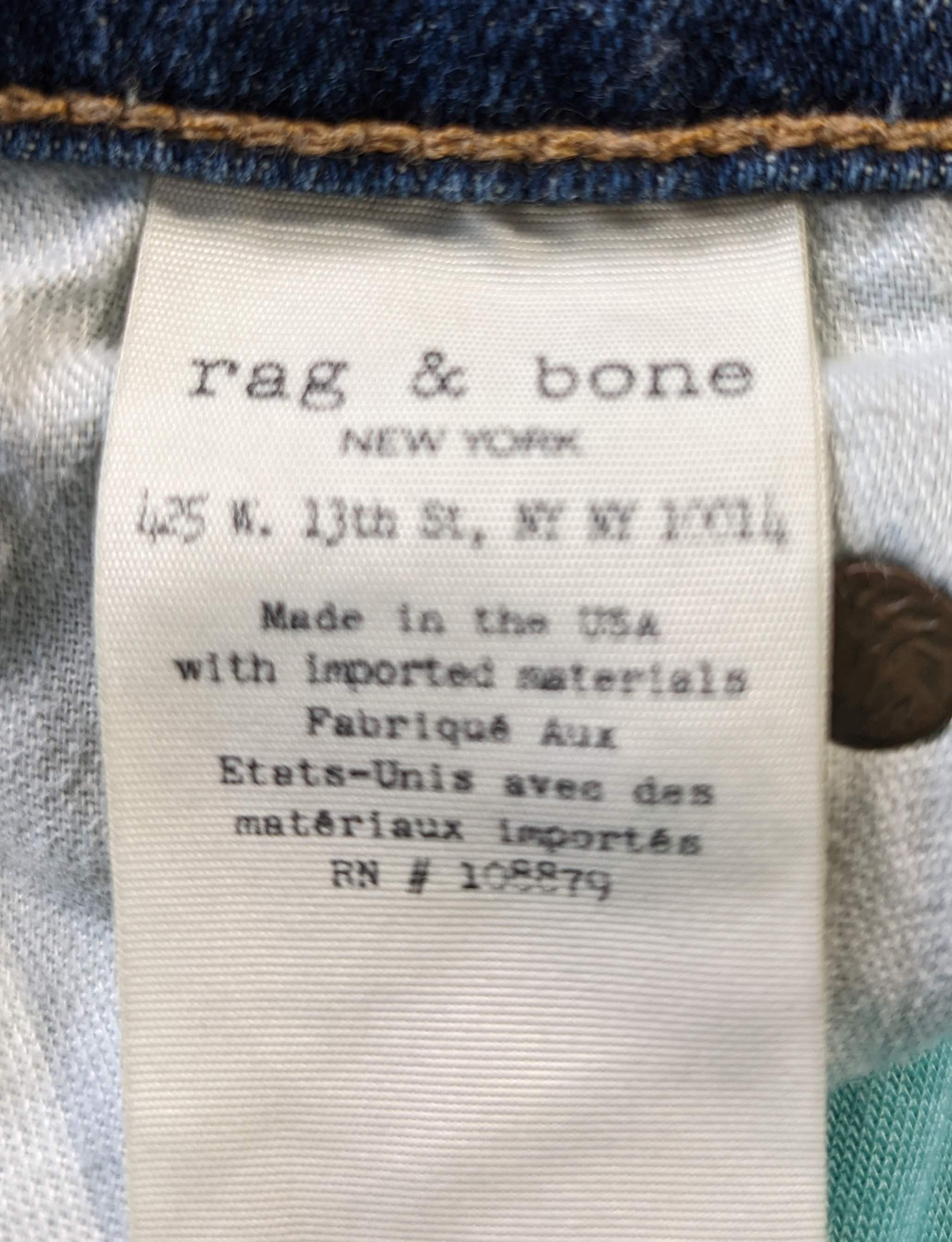 Rag & Bone Dre Low Rise Skinny Jeans Size 30  A roomy boyfriend cut gets slimmed down a bit in these low-rise, low-stretch jeans you'll reach for on the regular.
