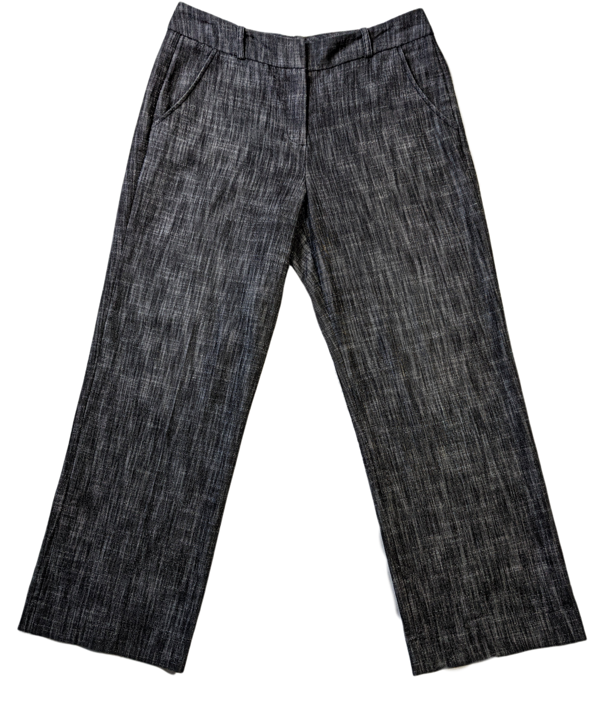 Sandro Sportswear Dress pantsThese are beautifully woven pants, with a mix of black and gray threads. This makes a beautiful neutral pant that you can wear with a variety of tops and jackets.  W