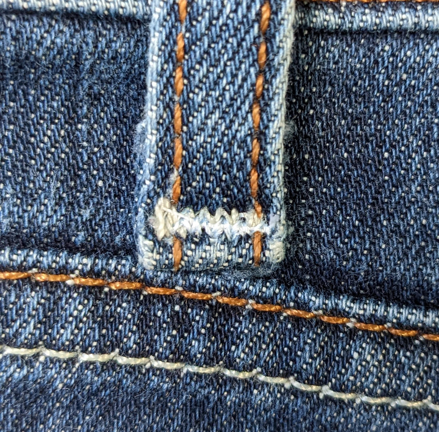 Joe's Jeans Chelsea Fit - repaired beltloopYou can't go wrong with Joe's Jeans! Such great style.  These Jeans had a belt loop that was torn, and we repaired them.  The pictures show the repair job.  They shoJeans Chelsea Fit - repaired beltloopDenim Jeans