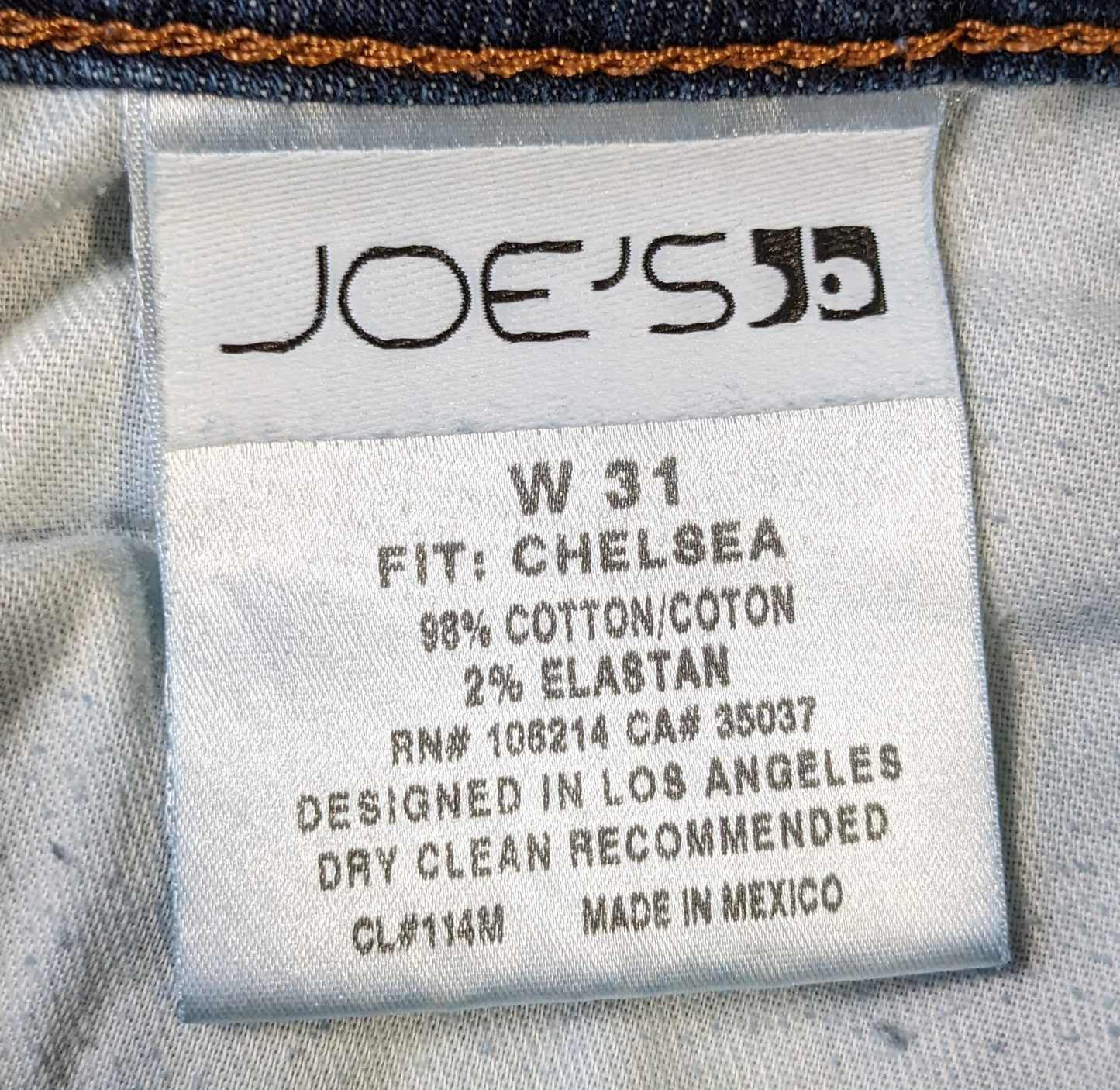 Joe's Jeans Chelsea Fit - repaired beltloopYou can't go wrong with Joe's Jeans! Such great style.  These Jeans had a belt loop that was torn, and we repaired them.  The pictures show the repair job.  They shoJeans Chelsea Fit - repaired beltloopDenim Jeans