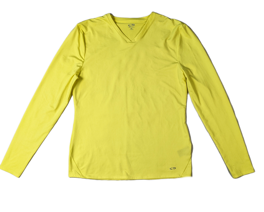 Champion Long Sleeve Activewear Shirt Size XL  Elevate your workouts with the Champion Long Sleeve Activewear Shirt! Move freely and comfortably in this bright yello