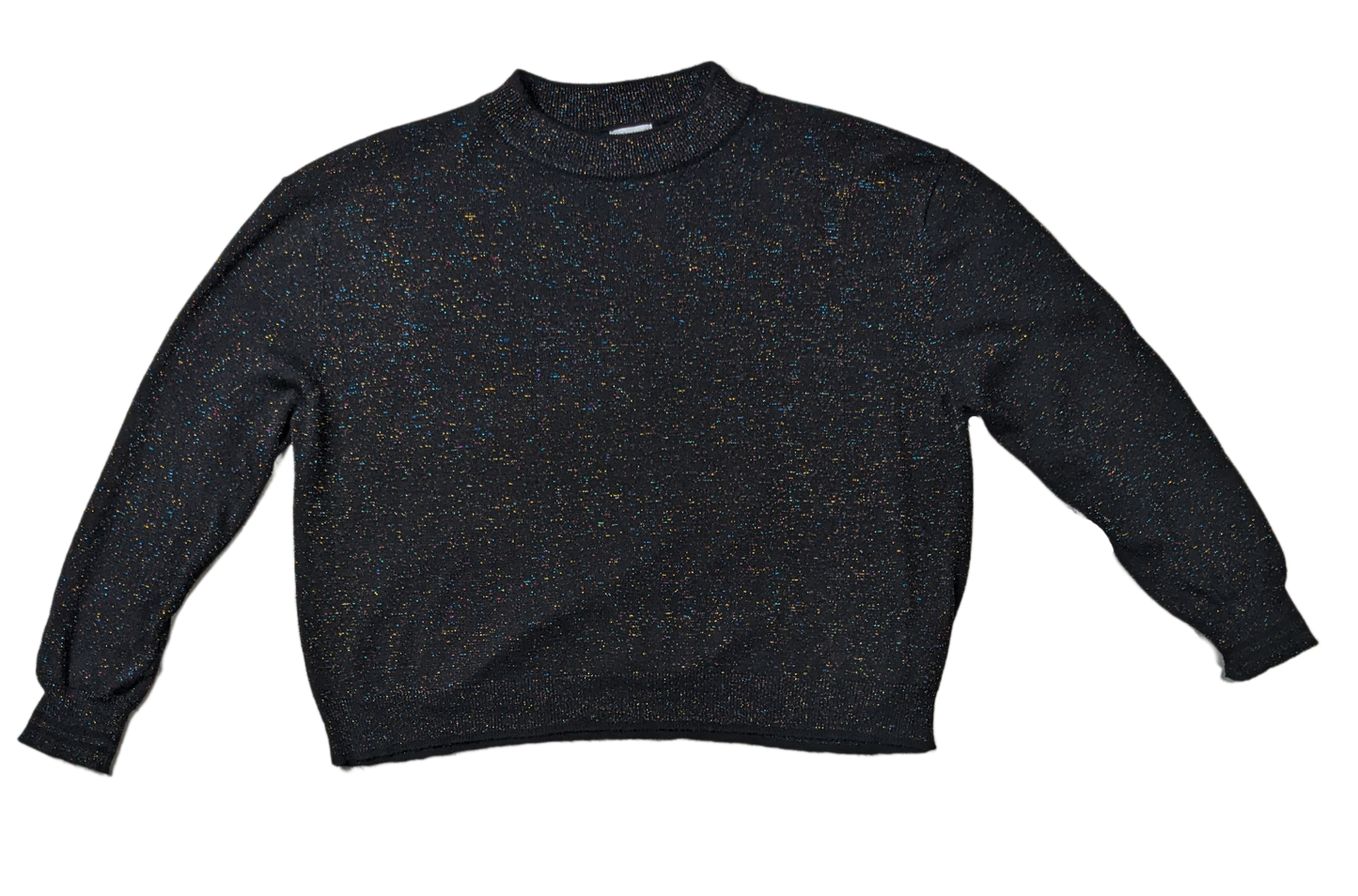 J + J John + Jenn Black Sparkly Sweater  Look effortlessly cool in the J + J John + Jenn Black Sparkly Sweater. With multicolor metallic threads and a mock neck, thi