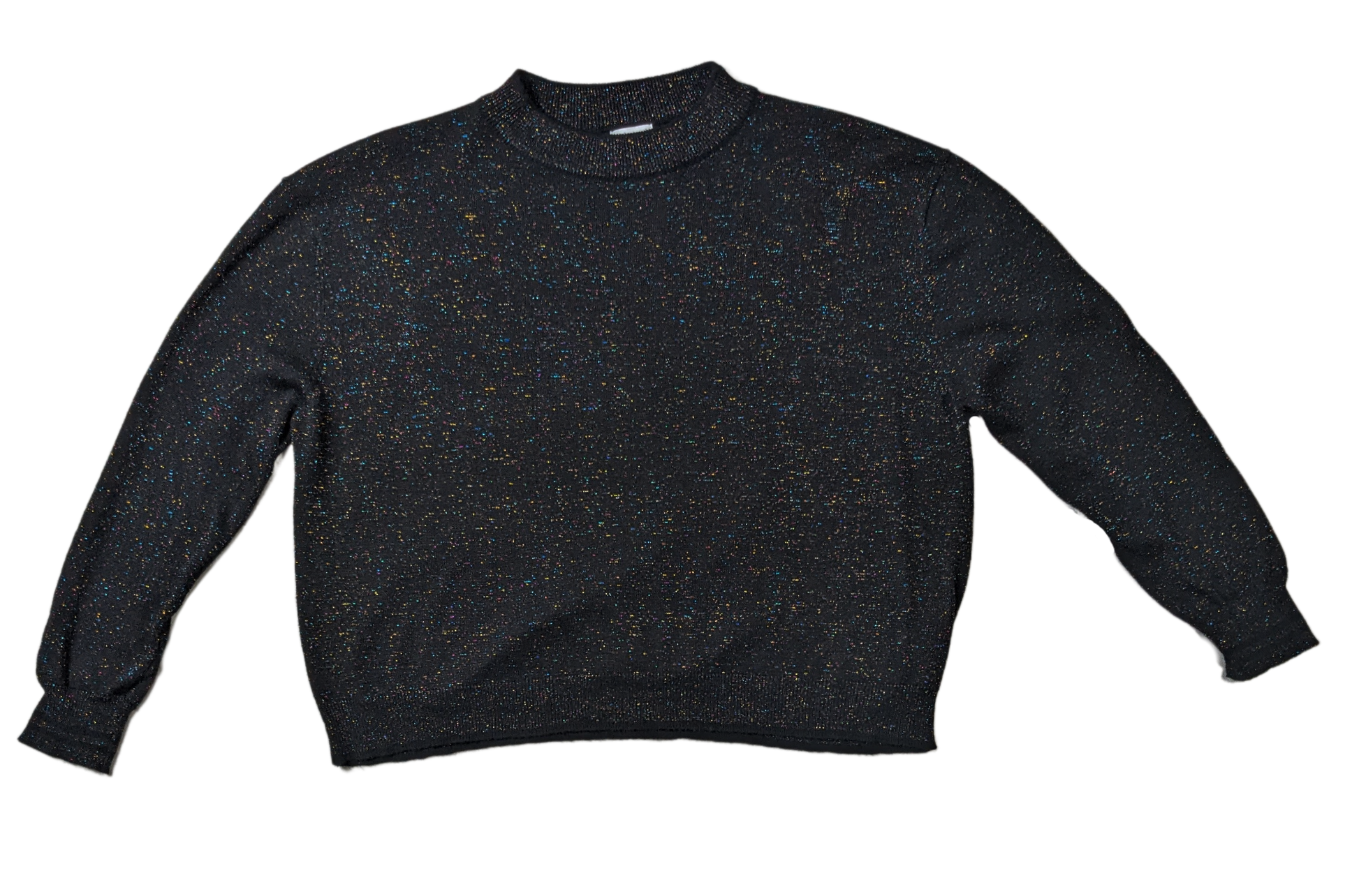 J + J John + Jenn Black Sparkly Sweater  Look effortlessly cool in the J + J John + Jenn Black Sparkly Sweater. With multicolor metallic threads and a mock neck, thi