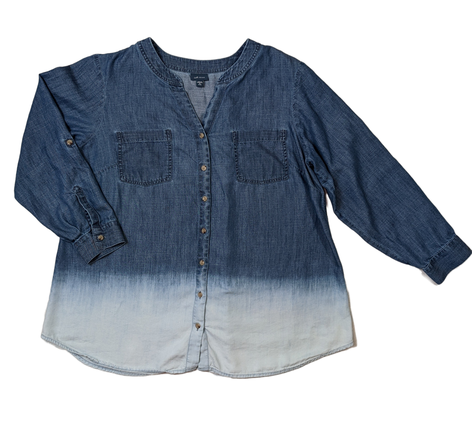 J Jill Ombre Chambray tunic Great looking ombre tunic that will be your favorite! Wear it whenever you want easy style!