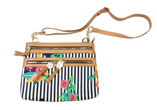 Spartina 449 Shelter Cove Linen Striped Bag with Leather Trim.What a great bag!  It is such a cute design, and it's in new condition.  There are so many pockets for all your things and it is so clean.  The protective plastic isSpartina 449 Shelter Cove Linen Striped BagPurse