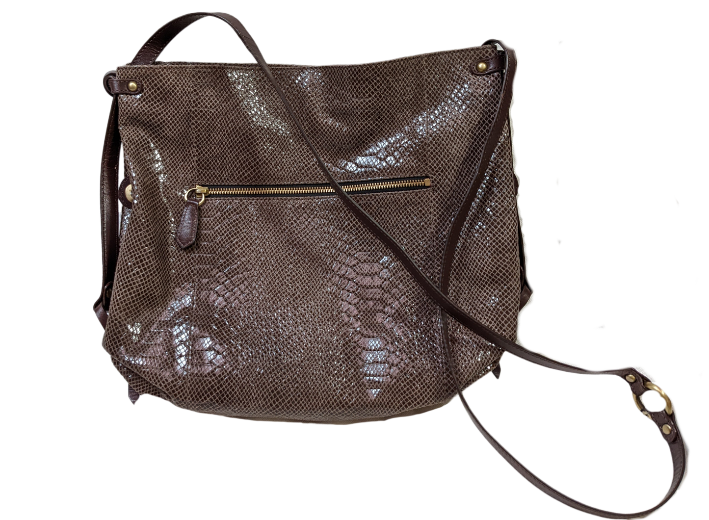 orYany Embossed Leather Handbag Elevate your style with the orYany Embossed Leather Handbag. Crafted with luxurious snake skin embossed leather, this beautiful taupe