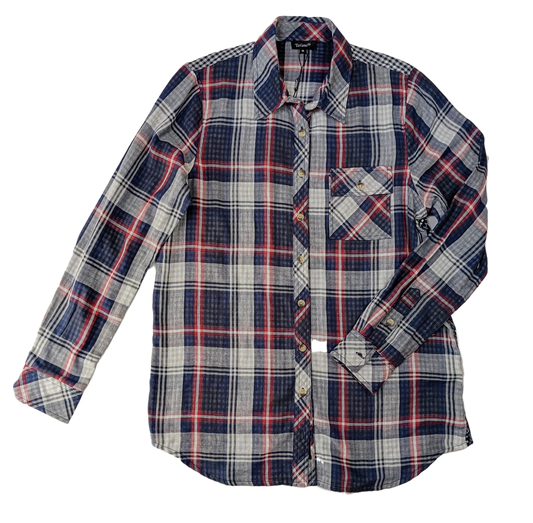 Tolani Navy and Red Plaid Shirt - NWT  Get ready for the perfect mix of edgy and boho with Tolani's navy and red plaid shirt. Featuring a stylish button-up front and