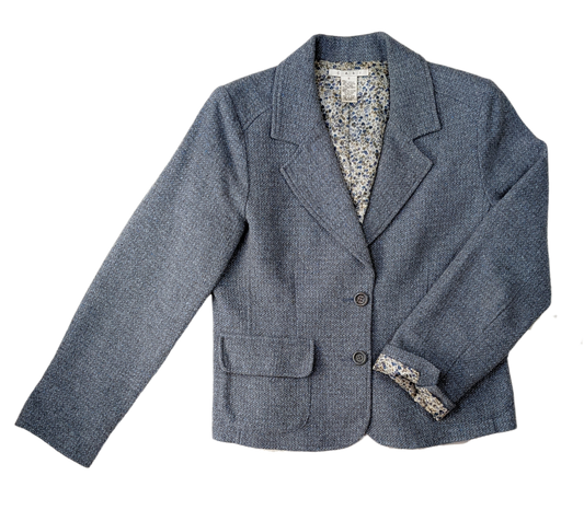 CAbi Blue Tweed BlazerSuper Cute Blazer to wear with jeans, or your favorite skirt and boots!  Great for Fall! Has a gorgeous floral lining!
 CAbi Blue Tweed BlazerBlazer