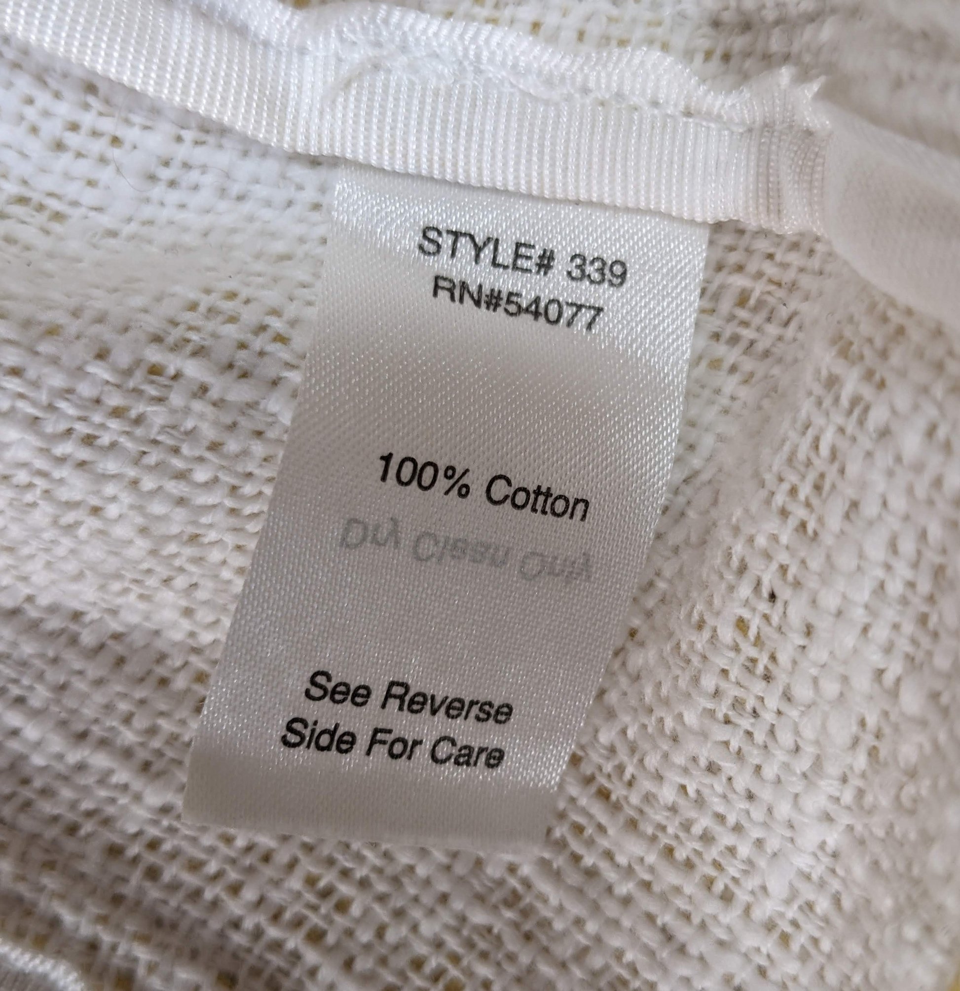 CAbi Yellow Tweed Blazer size L Elevate your wardrobe with our CAbi Yellow Tweed Blazer! Featuring a single button closure and frayed edges, this relaxed style blaze