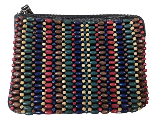 Patricia Nash Wooden Beaded Cassini WristletThis little bag is a great size to tuck under your arm, or into a larger bag.   The colors are beautiful and it is in excellent condition.  There is a zip pocket andPatricia Nash Wooden Beaded Cassini WristletHandbag