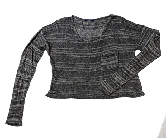 Brandy Melville Gray Striped Sweater Soft and comfy, and fashionable too!  This little sweater does it all!