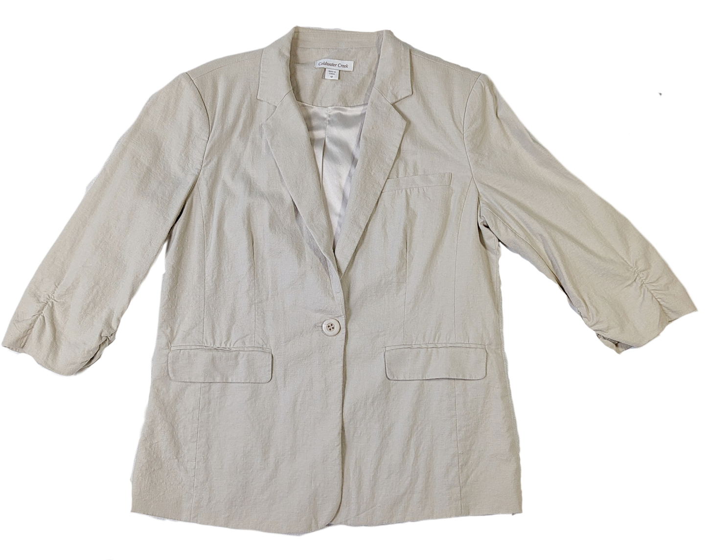 Coldwater Creek Blazer with Ruched SleevesBlazers are a great way to elevate your style.  This one is a great example of one that can go from casual to dressy.  You make the choice!