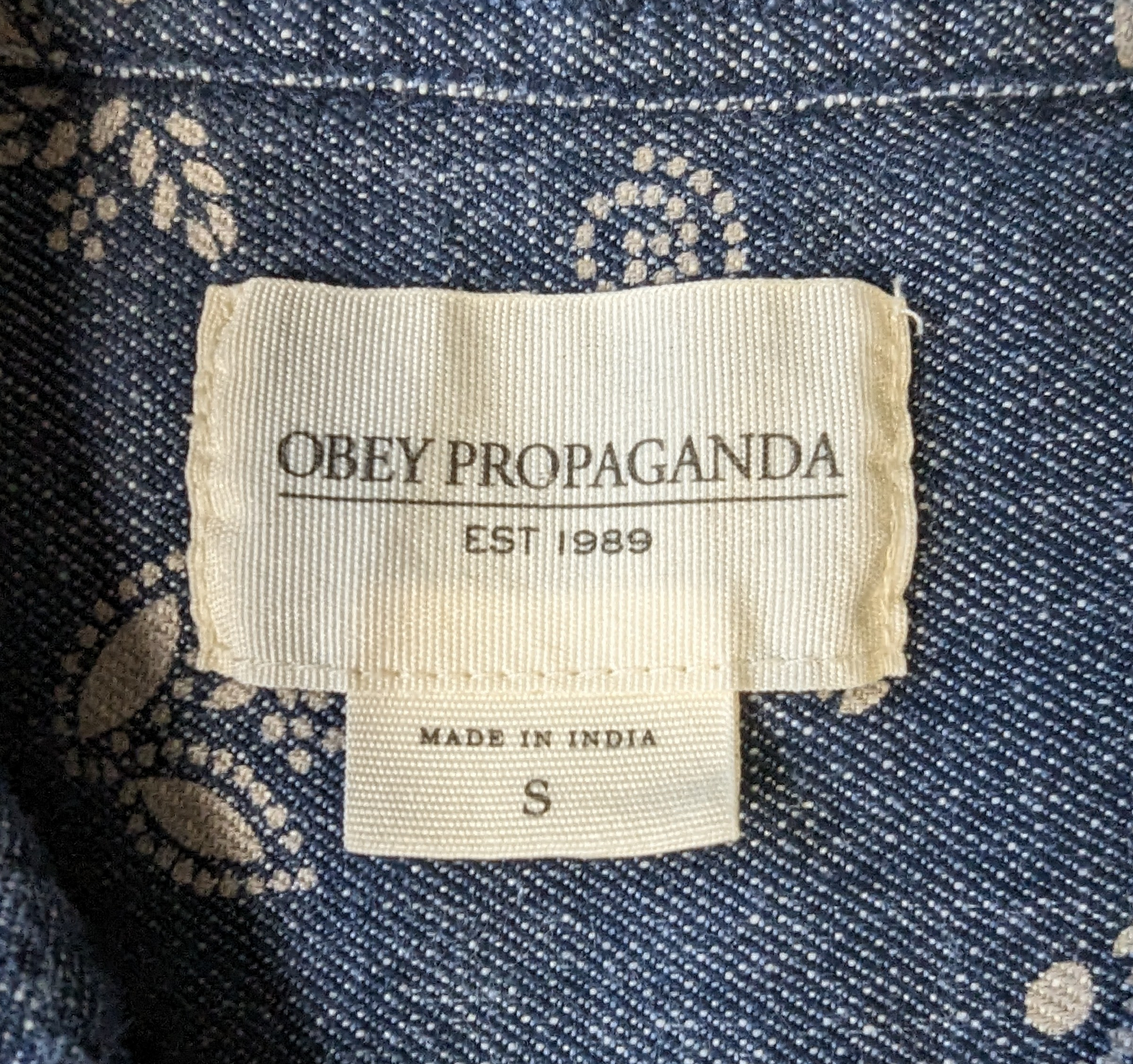 Obey Propaganda Floral Printed Chambray ShirtElevated denim shirt with paisley pattern.  Perfect for a casual day out and about.  Throw on a pair of white sneakers, and you are good to go!