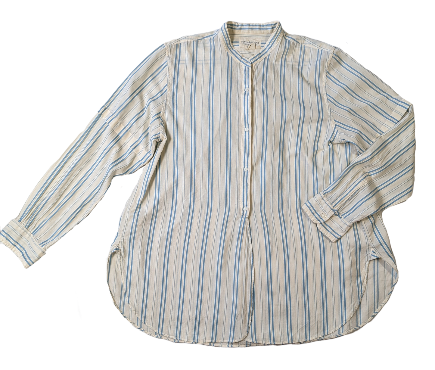 Denim & Supply Shirt with Aqua Stripes A shirt with classic styling and it is so soft and comfy!  You can't go wrong! Pair it with jeans, or with a pair of winter white slacks!