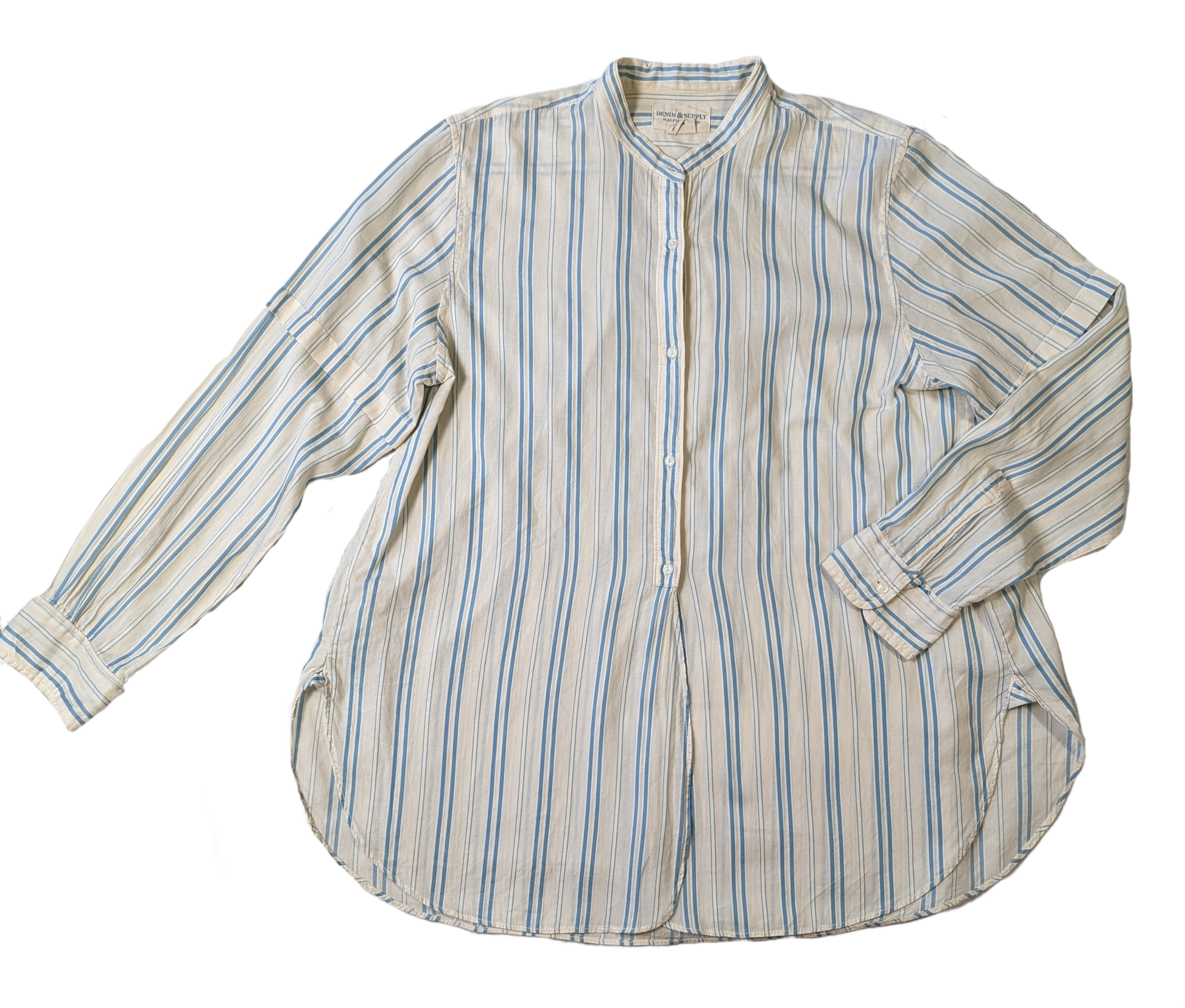 Denim & Supply Shirt with Aqua Stripes A shirt with classic styling and it is so soft and comfy!  You can't go wrong! Pair it with jeans, or with a pair of winter white slacks!