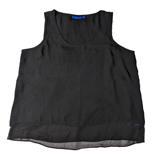 Apt. 9 Layered Black Shell This shell makes a great staple for your wardrobe.  You can wear it alone if weather permits, or throw a blazer or cardigan over it for cooler weather.  The black is