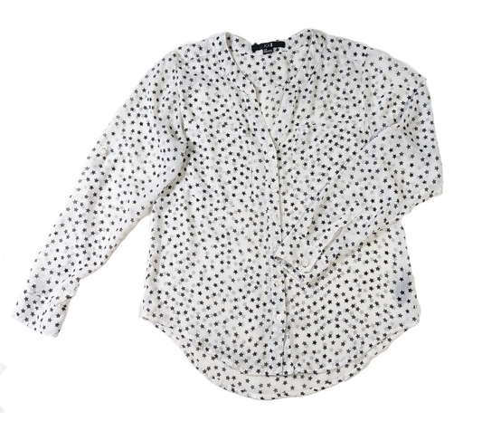 XXI Sheer Star Print BlouseThis is a great blouse to add a little interest in your outfit.  The star print is so fun!  You can wear it with jeans and sneakers, or dress it up with a black skir