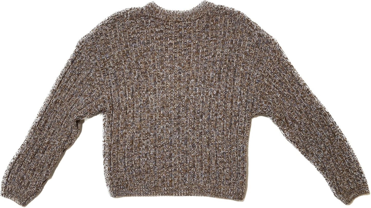 Universal Threads Chunky Brown SweaterBrown, marbled with grey and white, chunky crew neck sweater.
Perfect for Fall with black leggings and brown tall boots! Comfy and stylish!!