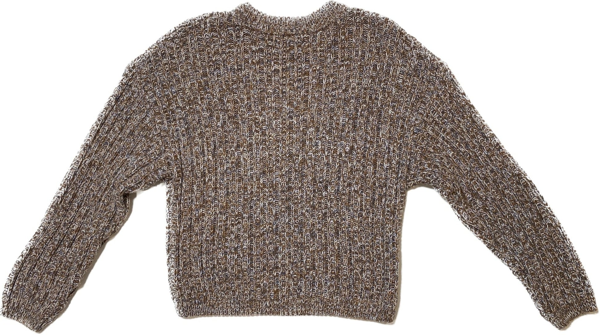 Universal Threads Chunky Brown SweaterBrown, marbled with grey and white, chunky crew neck sweater.
Perfect for Fall with black leggings and brown tall boots! Comfy and stylish!!