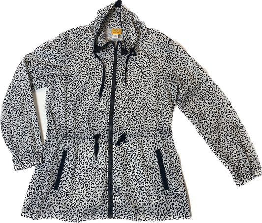 Ruby Red Black & White Leopard Print Windbreaker JacketRuby Red Black & White Leopard Print Windbreaker Jacket Not only is this jacket light weight and very functional, but it has style too! Look fantastic while keep