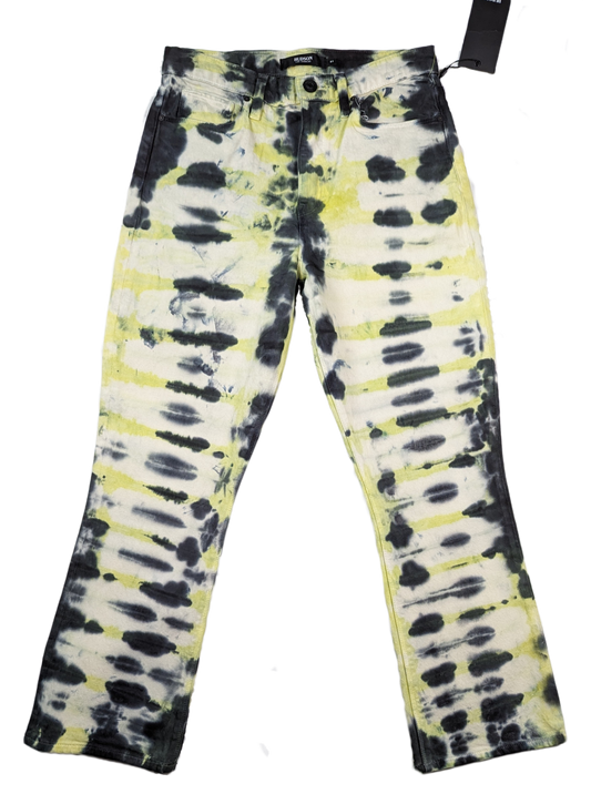 Hudson Holly Tie Dye Jeans in Electric Citron Size 27 - NWT What a great pair of Hudson Tie Dyed Jeans , featuring a bold mix of yellow, black and off-white. These jeans are designed to be comfortable and stylish, perfect for