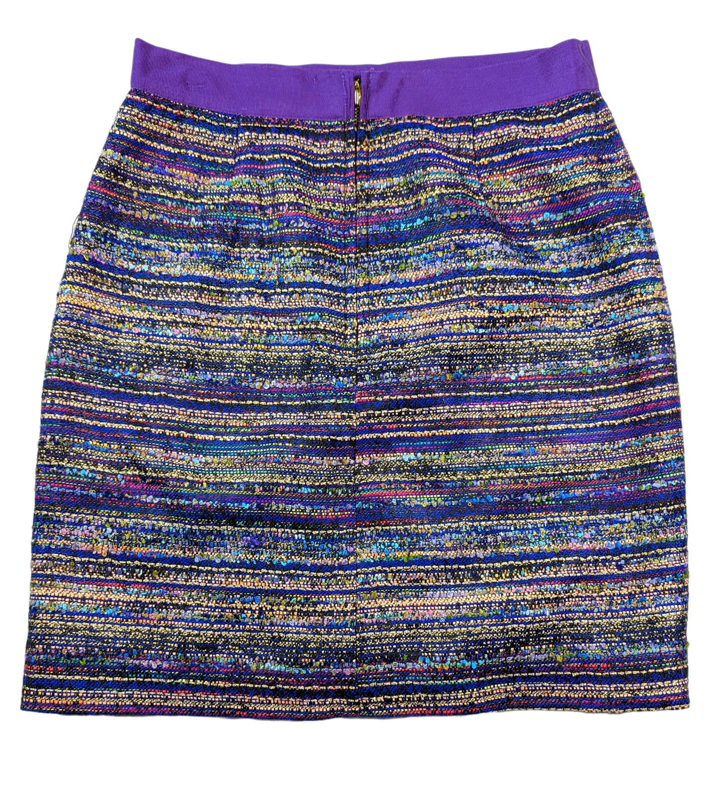 Kate Spade Purple Tweed Skirt features a contemporary tweed boucle design. It has a metallic thread running throughout the pattern, grosgrain waistband, hidden SkirtsKate Spade Purple Tweed SkirtKate Spade Purple Tweed Skirt