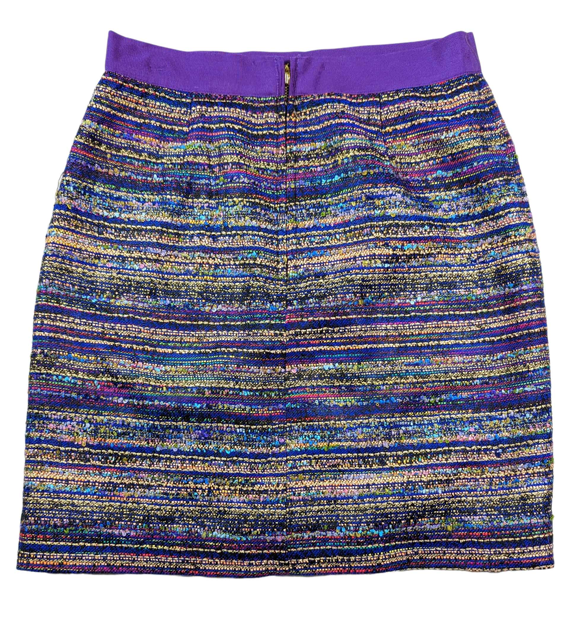 Kate Spade Purple Tweed Skirt features a contemporary tweed boucle design. It has a metallic thread running throughout the pattern, grosgrain waistband, hidden SkirtsKate Spade Purple Tweed SkirtKate Spade Purple Tweed Skirt