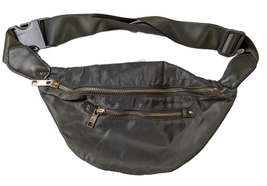 A New Day Olive Green Belt Bag  Stay hands-free and stylish with the A New Day Belt Bag! This olive green bag features dual zippers and is made from durable nylon