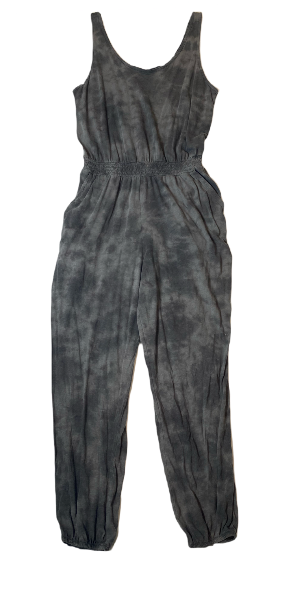 Aerie Grey Every Day Romper Grey tie dye look elastic waist and ankles, tank romper...with pockets!!!