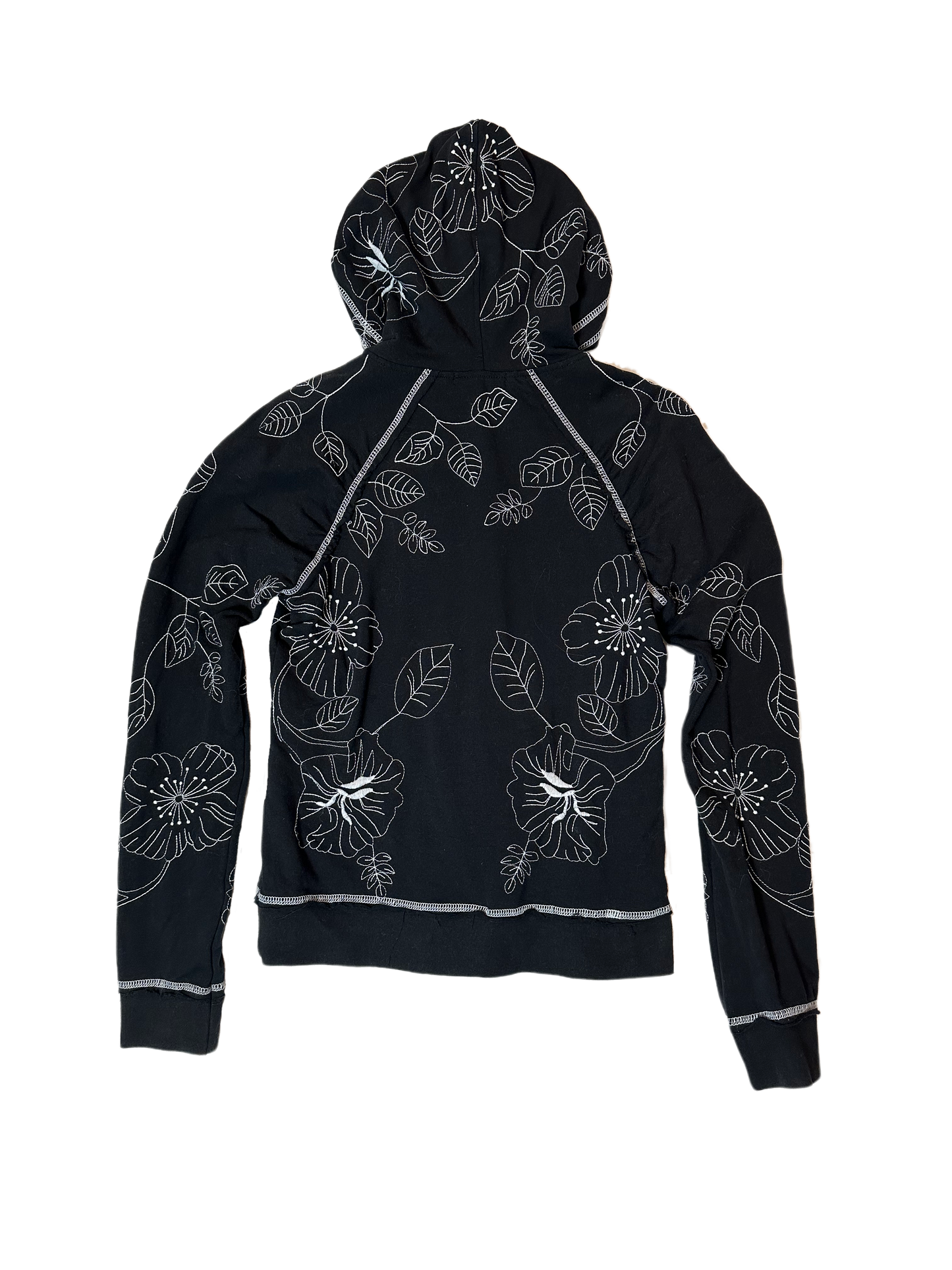 BCBGeneration Black Zip-Up Hoodie with White StitchingSlip into something cozy and chic! The BCBGeneration Black Zip-Up Hoodie with White Stitching is the perfect addition to your wardrobe, combining go-to style with a BCBGeneration Black Zip-Hoodie