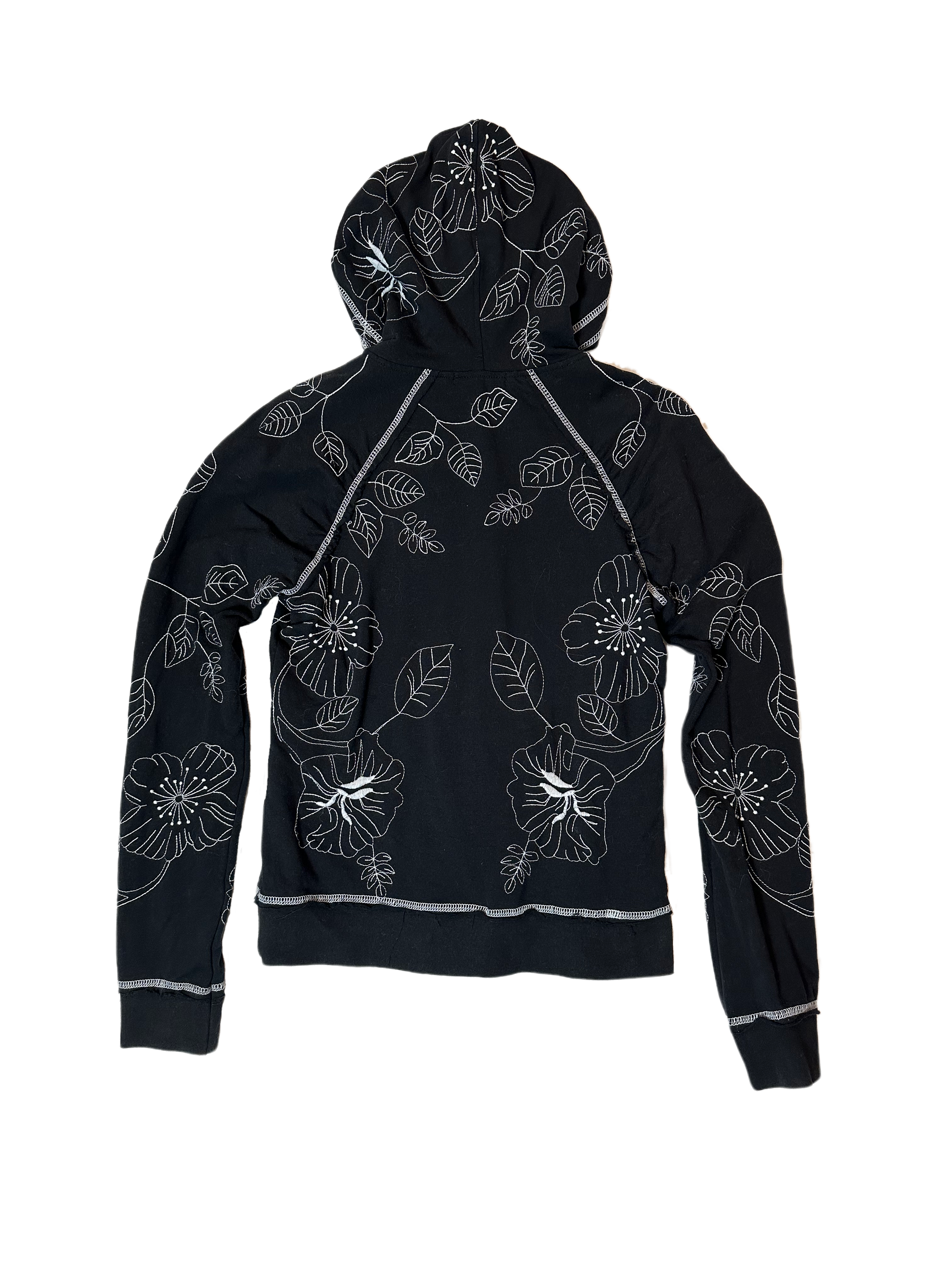 BCBGeneration Black Zip-Up Hoodie with White StitchingSlip into something cozy and chic! The BCBGeneration Black Zip-Up Hoodie with White Stitching is the perfect addition to your wardrobe, combining go-to style with a BCBGeneration Black Zip-Hoodie