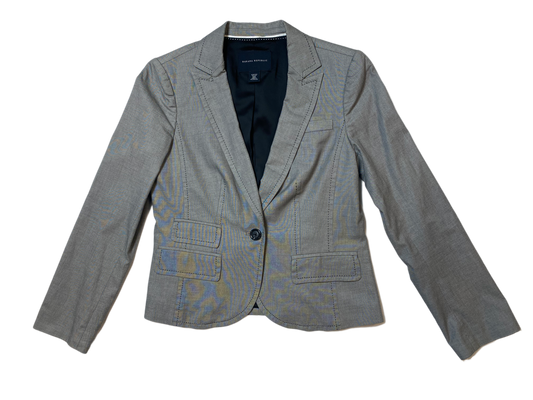 Banana Republic Light Grey Blazer with Black Top StitchingThis delightful blazer is a definite must have for any closet! Wear to work or out with the girls!