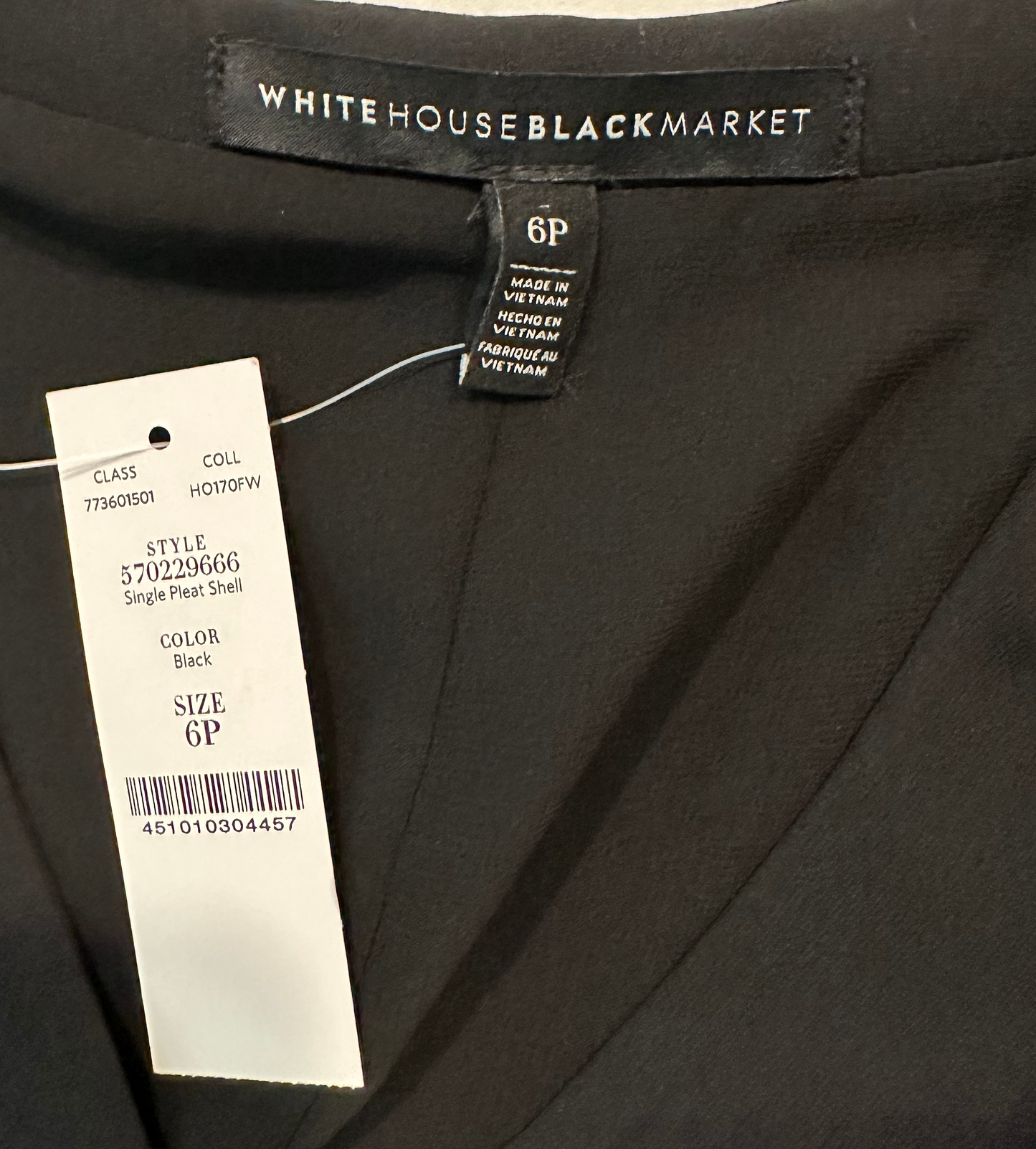 White House Black Market Single Pleat Shell - NWTGreat elevated basic shell. Wear on its own, or as a layering piece. New with tags.White House Black Market Single Pleat Shell - NWTShirt