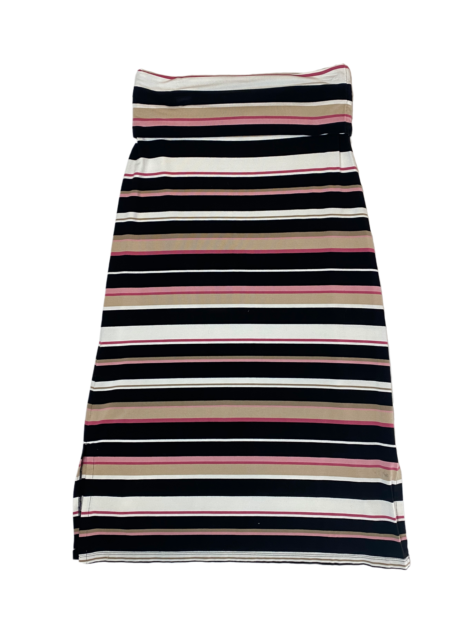White House Black Market Stripped Skirt DressWhat a great idea! This skirt doubles as a dress!! Just unfold the waist band and whala, you have a sleeveless dress.