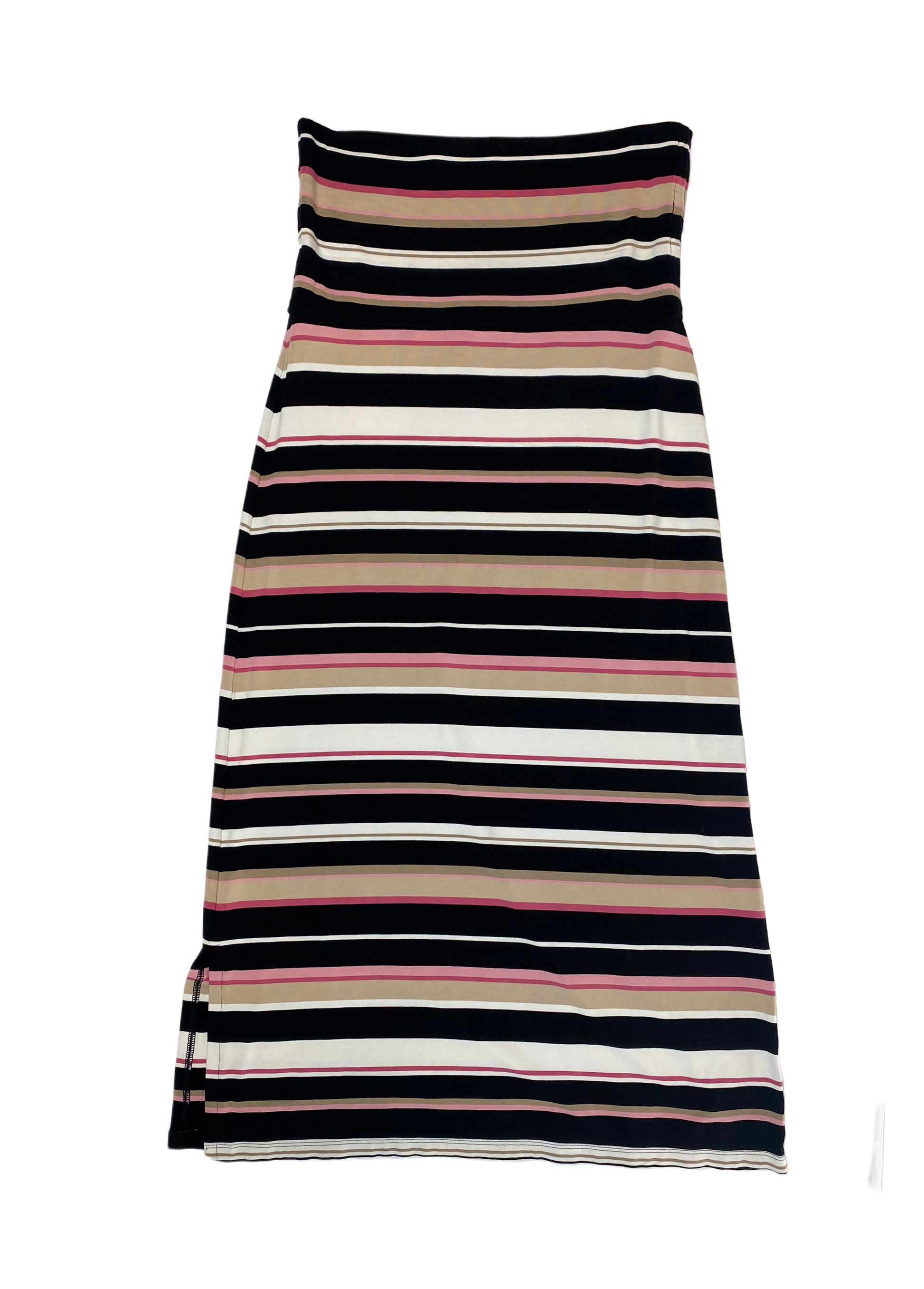 White House Black Market Stripped Skirt DressWhat a great idea! This skirt doubles as a dress!! Just unfold the waist band and whala, you have a sleeveless dress.