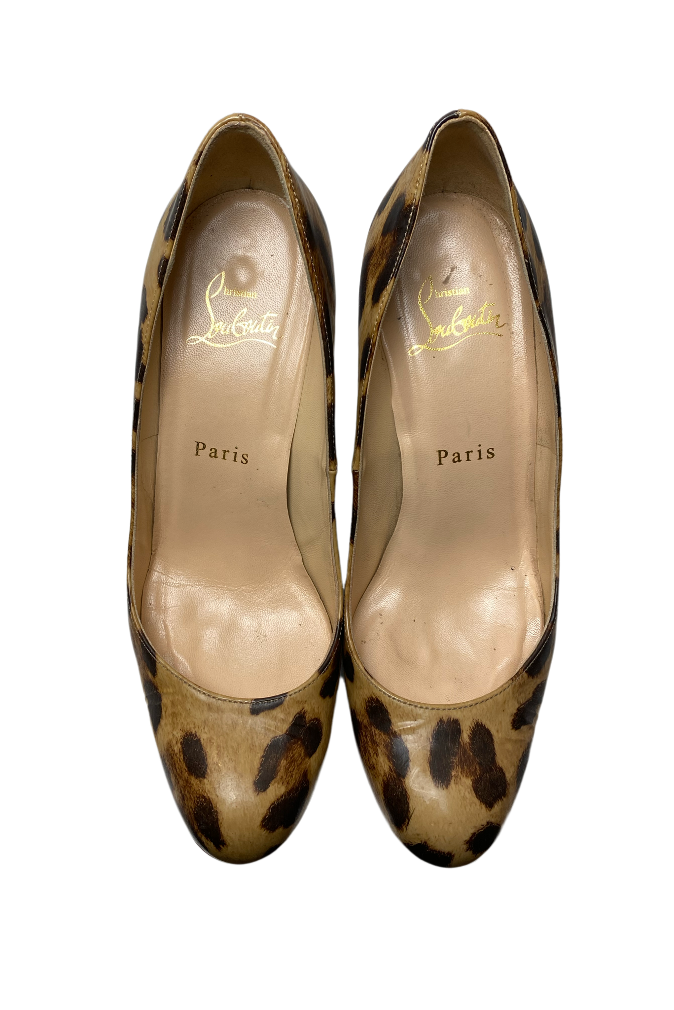 These Christian Louboutin Leopard Print Patent Leather Wedges are worn, but still look amazing!! The bottom shows most of the wear. Box and cloth bag included.
The i