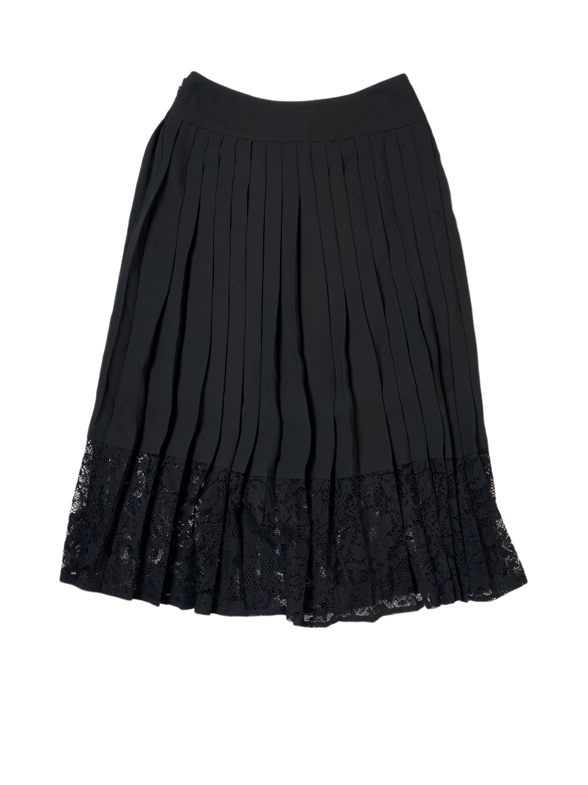 Express Pleated Black Midi Skirt with Lace TrimYou don't have to choose between timeless and trendy when you rock our Express pleated black midi skirt! Our mid-length dream of pleats and lace won't take you back Express Pleated Black Midi SkirtSkirts
