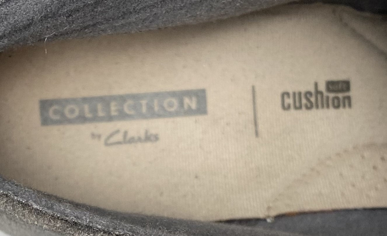 Collection by Clarks Grey Suede Wedge Lace Up Shoes Elevate your style with these Collection by Clarks grey suede wedge lace up shoes. With a cushion soft insole and