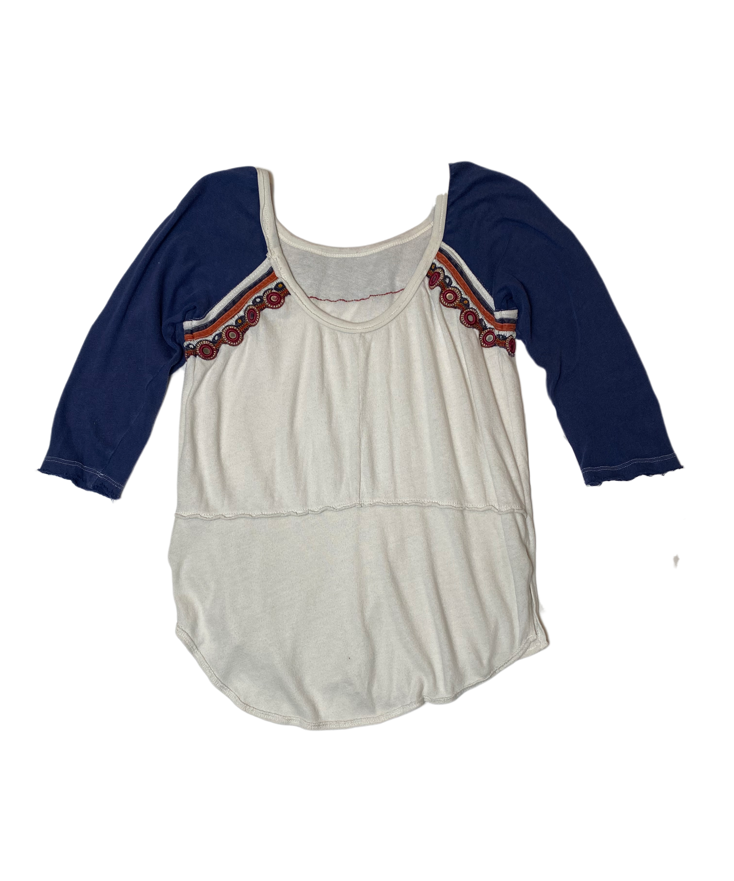 Free People Raglan Sleeve T-Shirt with Crochet Trim Size Small Step out in style with the Free People Raglan Sleeve T-Shirt! This playful top features raglan sleevesFree People Baseball Style T-ShirtAdd a pop of interest to your everyday outfit with this top. Subtle details make this a favorite!