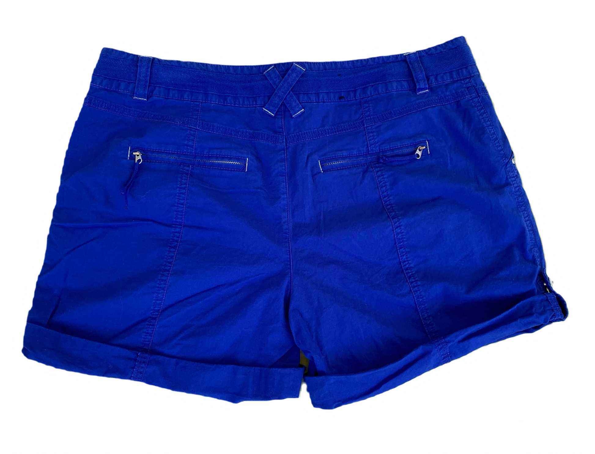 INC Royal Blue Rolled Cuff Shorts Size 10  Get ready to sparkle and shine in these royal blue shorts by INC! With a fun rolled cuff and stunning rhinestone details,