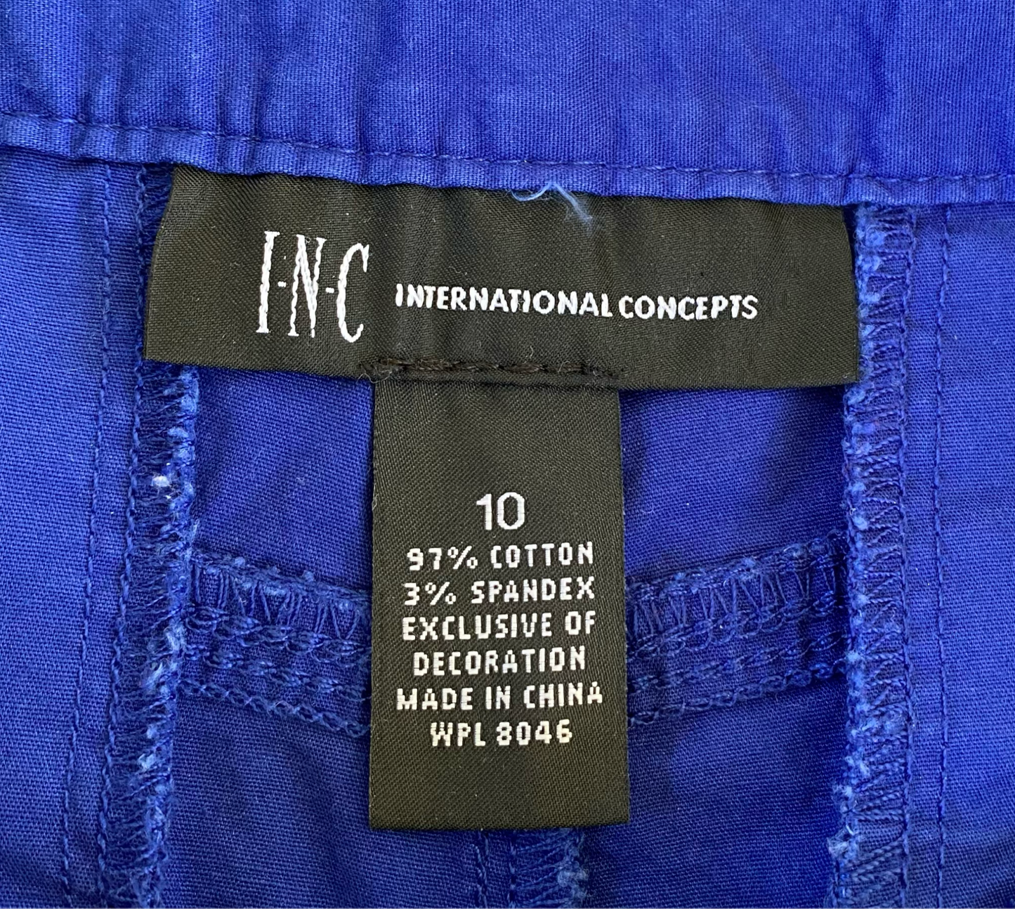 INC Royal Blue Rolled Cuff Shorts Size 10  Get ready to sparkle and shine in these royal blue shorts by INC! With a fun rolled cuff and stunning rhinestone details,