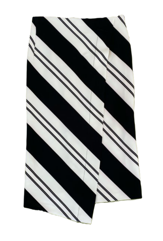 Zara Women Asymmetrical Striped Mid Length Skirt captivating fusion of