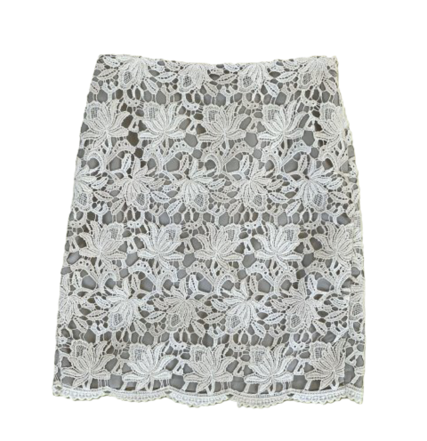 Ann Taylor Cream Lace Short Skirt straight zip back skirt a timeless e