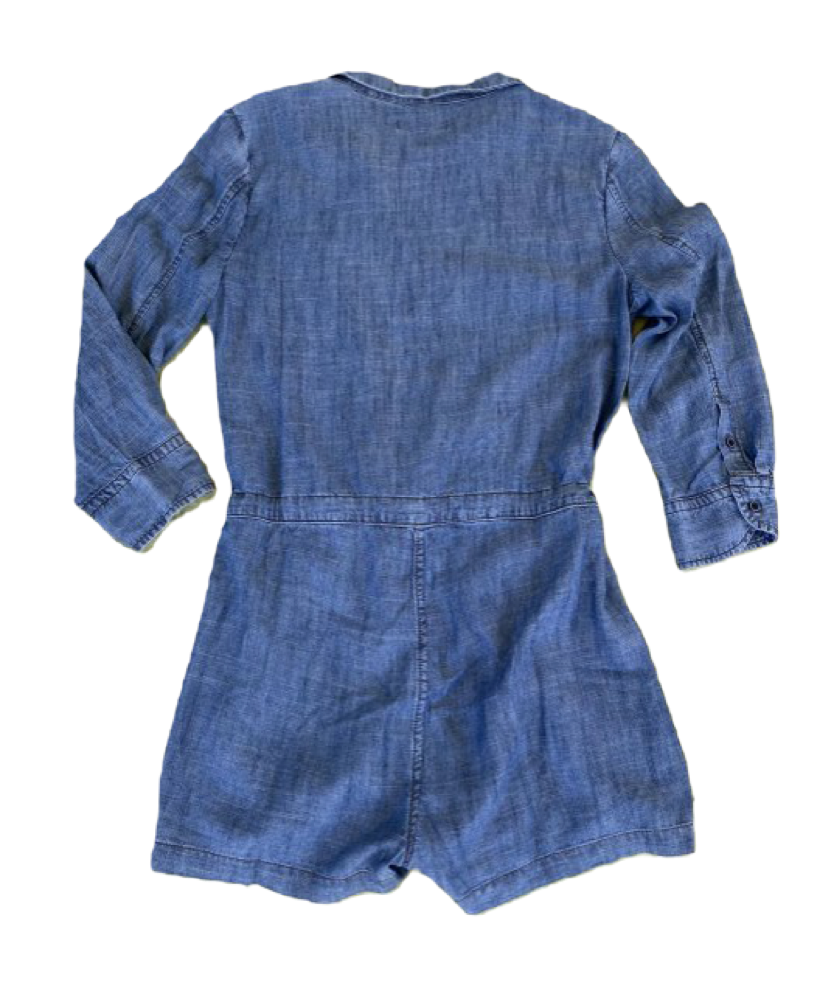 Level 99 Denim look Romper button down with a drawstring waist and poc