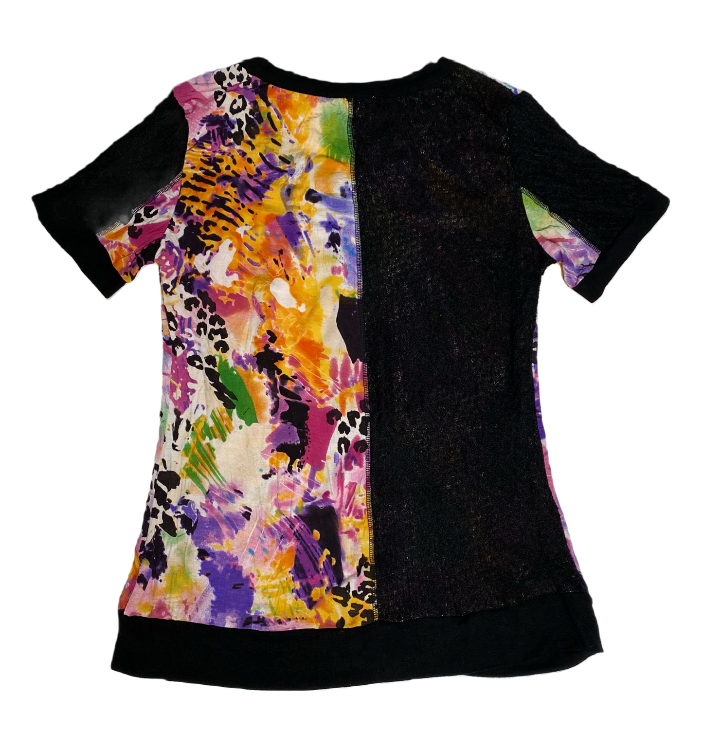Alberto Makali Multi Color Top with black lace accents, so many beauti