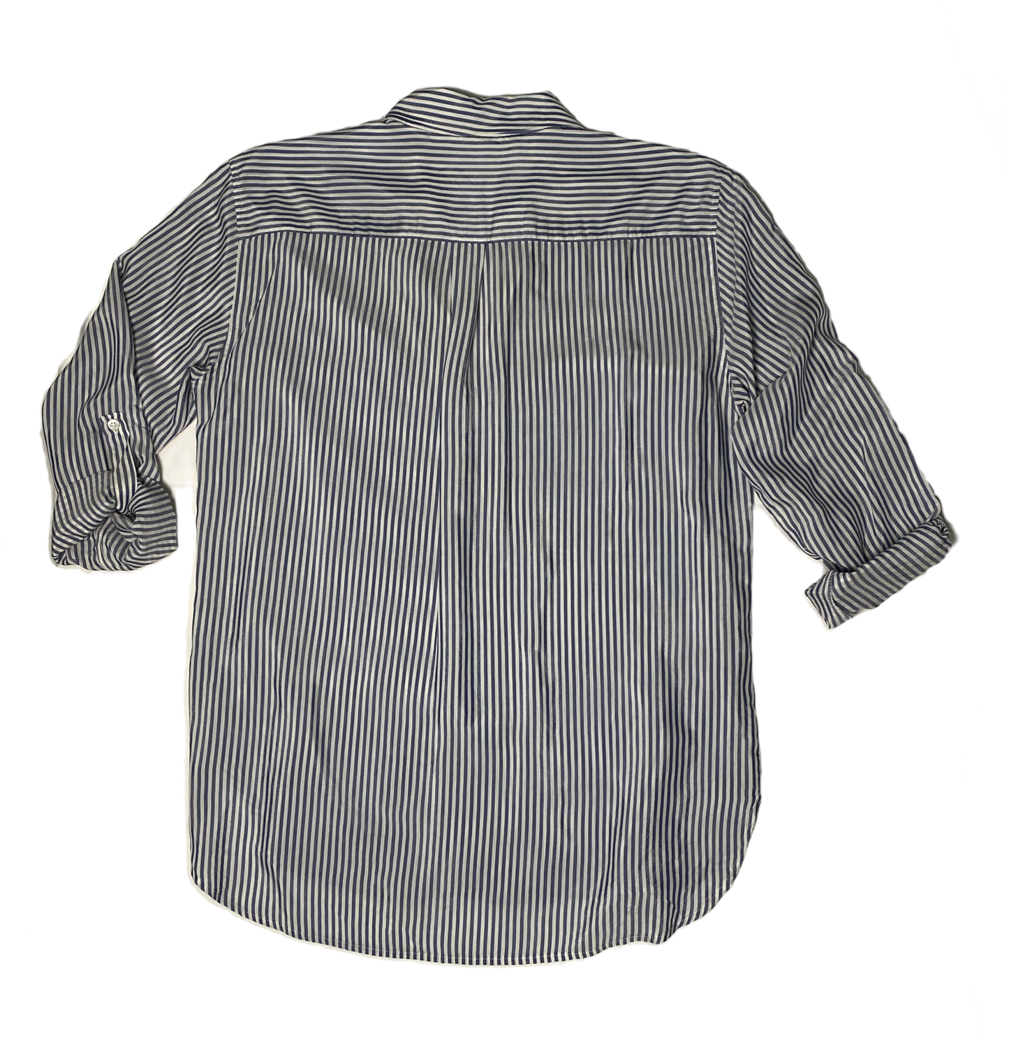 Zara Women Striped Shirt with pockets and roll up sleeves. a harmoniou