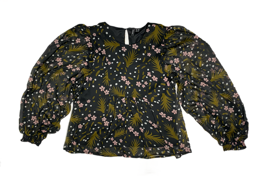 Vero Moda Long Sleeve Print Blouse full long sleeves and keyhole back,